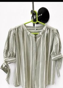 Striped Puff Sleeve Top
