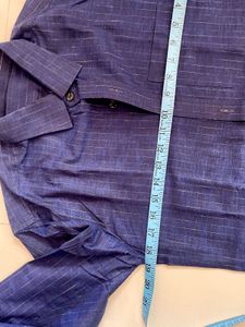 Men's Blue Striped Formal Shirt Pant Set