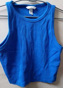 Ribbed Blue Tank Top