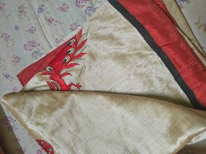 Elegant Peacock Embroidered Saree