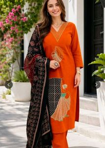 Orange Kurta Set with Dupatta