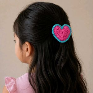 Red Crochet Rose Hair Clip