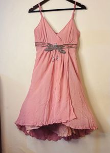 Pink Dress with Dragonfly Detail