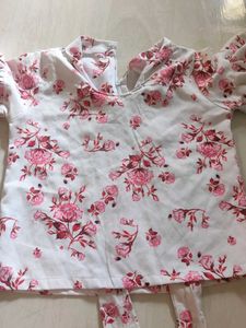White Floral Print Blouse