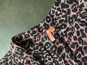 Pink Leopard Print Wrap Top