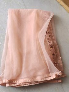 Net Siqunce Work Frill Lahnga Set