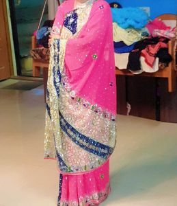 Pink Embellished Saree