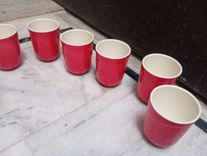 Red jug and 6 glass Set