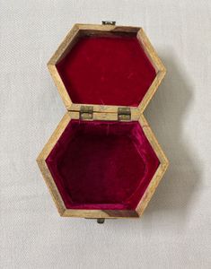 Antique Wooden Organizer With Brass Latch