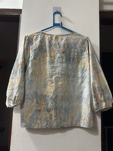 Unique Tie-Dye Button-Up Tunic Top