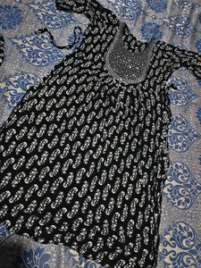 Black Printed Kurta Set