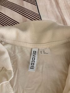 Cream Collared Crop Top