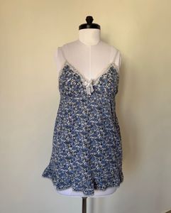 Floral Camisole with Lace Trim