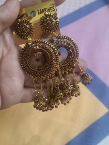 Boho Oxidized Jhumka Earrings