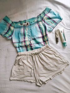 zara linen shorts