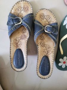 Hush Puppies Blue Floral Slides