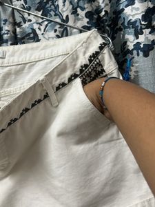 Embroidered White Shorts
