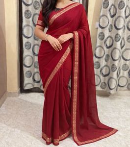 Elegant Maroon Saree