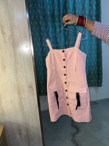 Pink Button Detail Jumpsuit