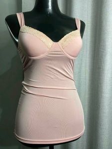 Women's Pink Lace Trim Camisole Top