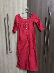 Pink Cotton Kurta