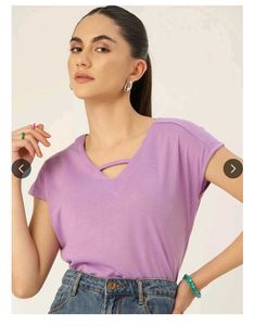 Lavender V-Neck Top