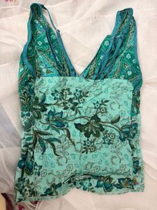 Vibrant Teal y2k Halter top