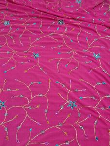 Beautiful Embroidered Pink Saree