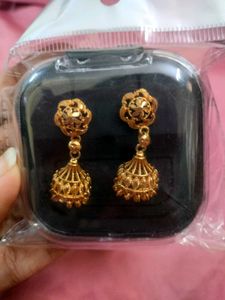 Gold Tone Jhumka Earrings