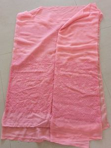 Peach Embroidered saree