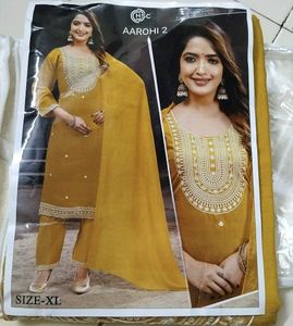 Elegant Yellow kurta with pant and dupatta