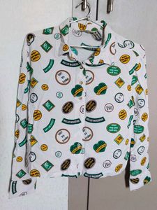 Patterned White Shirt