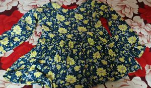 Navy Floral Print Fit &amp; Flare Dress