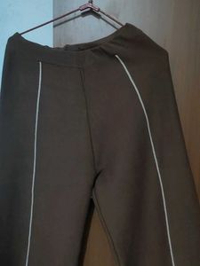 Brown Culottes with White Stripe