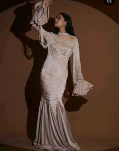 Elegant Pearl Embellished Gown