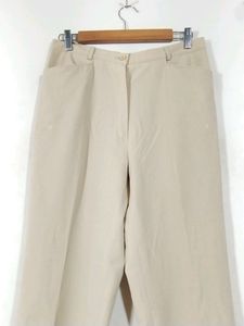 Classic Beige Linen Blend Trousers