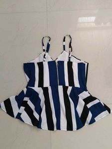 Striped Peplum Top