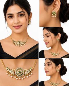 Elegant Kundan Necklace & Earring Set