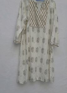 Printed White Kurti