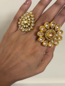 Combo of 2 Ethnic Kundan Rings