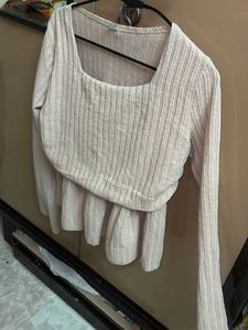 Ribbed Square Neck Cropped Top