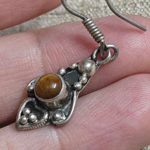92.5 Tiger Eye Dangle Earrings