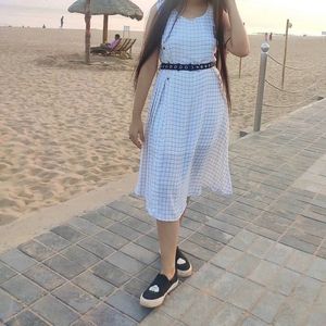 ZOLA White Checkered Dress