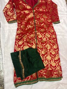 Elegant Ethnic Red &amp; Gold Kurta