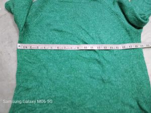 Green Textured Knit Sweater