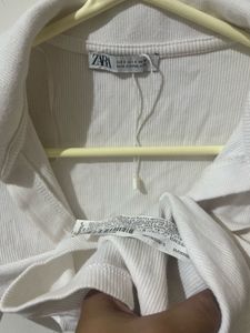 Zara Rubbed Polo Shirt Tagged Size S