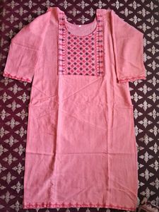 Pink Embroidered Kurta