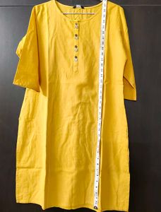Vibrant Yellow Cotton Kurta