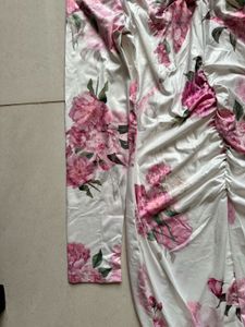 Chic Floral Print Ruched Dress