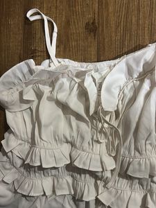 White Ruffled Camisole Top